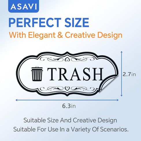 Trash & Recycle Stickers – 2-Pack Self-Adhesive Vinyl Labels, Waterproof & Durable (Transparent Background with Black Text, Medium 6.3 x 2.7 inches) in Saudi Arabia