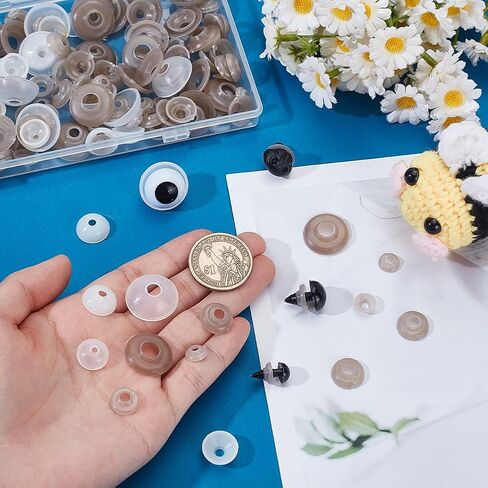 ph pandahall 220pcs 7 أحجام غسالات بلاستيكية العيون amigurumi العيون الخلفية لعيون السلامة غطس غسالة مصممة لعيون الكروشيه 9 ~ 21mm غسالة آمنة للحيوانات المحشوة بالحيوانات الكروشيه in Saudi Arabia