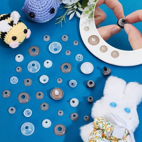 ph pandahall 220pcs 7 أحجام غسالات بلاستيكية العيون amigurumi العيون الخلفية لعيون السلامة غطس غسالة مصممة لعيون الكروشيه 9 ~ 21mm غسالة آمنة للحيوانات المحشوة بالحيوانات الكروشيه in Saudi Arabia