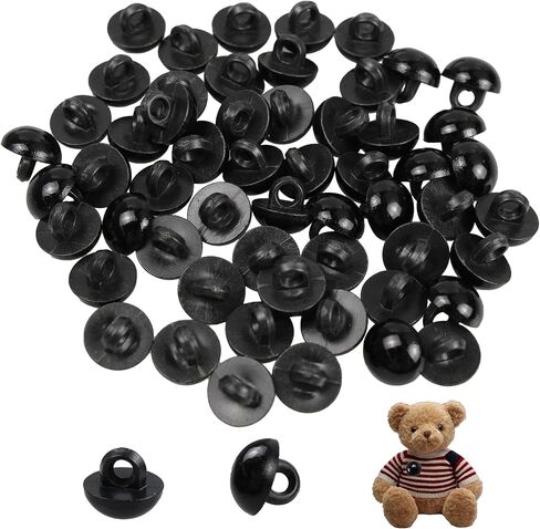 Pson 100pcs عيون سلامة بلاستيكية سوداء ، خياطة 9 ملم على أزرار مقببة الفطر عيون حرفة لألعاب الحيوانات الكروشيه ، دب دمية ، دمية دمية ودمى أفخم in Saudi Arabia