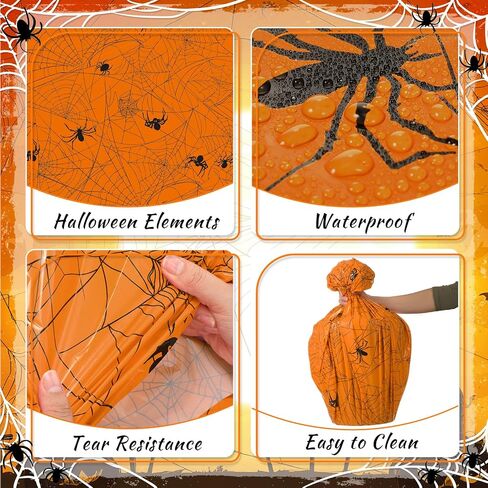 Oudain 3 Pcs Round Halloween Tablecloth 84 Inch Plastic Spider Web Tablecloth Disposable Cobweb Halloween Round Table Cover for Birthday Party Dining Table Decorations Supplies (Black) in Saudi Arabia