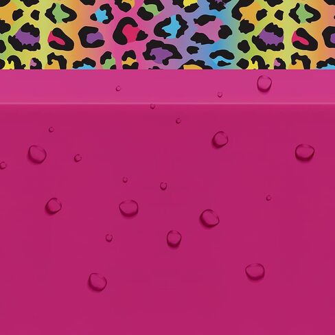 زخارف الحفلات النمر ، مائدة ، 3pcs قابلة للتخلص من القزحية الساخنة القزحية قوس قزح قوس قزح الفهد المطبوع لوازم الطاولة المطبعة المطبوعة عداء لحفل زفاف الزفاف ، 55in × 86in in Saudi Arabia