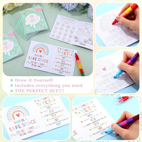 TaoBary 30 Pcs Mini Coloring Book for Kids and Adults, DIY Art Therapy Painting Coloring Book Mental Health Gifts for Kids Students Relaxation Mindfulness Stress Relief Anxiety Gifts in Saudi Arabia