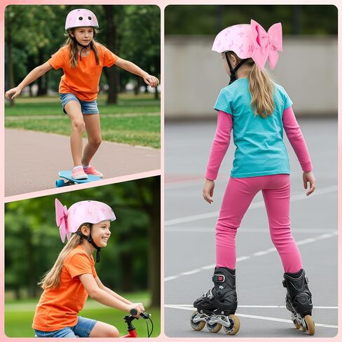 Helmet for Kids 8-14, Kids Bike Helmet with DIY Bow, Adjustable Youth Bike Helmets Girls Helmets for Skating Bicycle Scooter Skateboard in Kuwait