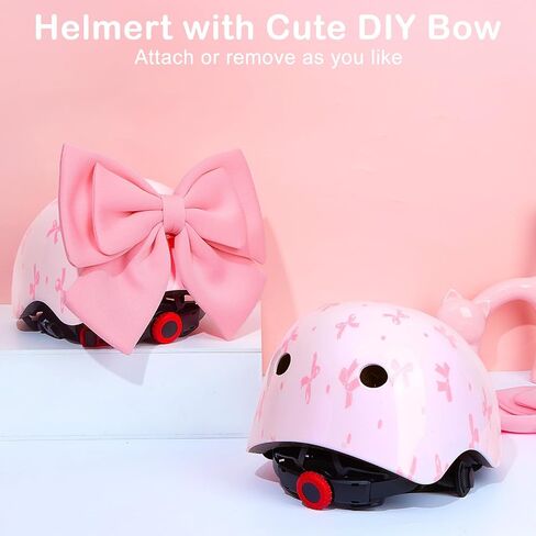 Helmet for Kids 8-14, Kids Bike Helmet with DIY Bow, Adjustable Youth Bike Helmets Girls Helmets for Skating Bicycle Scooter Skateboard in Kuwait