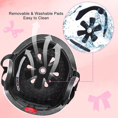 Helmet for Kids 8-14, Kids Bike Helmet with DIY Bow, Adjustable Youth Bike Helmets Girls Helmets for Skating Bicycle Scooter Skateboard in Kuwait