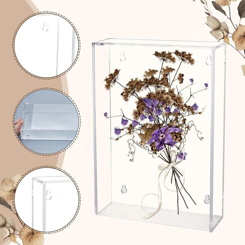 AHHANDMaker Acrylic Book Display Case ، Wall Mount Clear Display Case للكتاب المقدس ، مربع منظم Case Protector Flower للكتب القابلة للتحصيل ، مجوهرات المجوهرات (7x10x2 بوصة) in Saudi Arabia