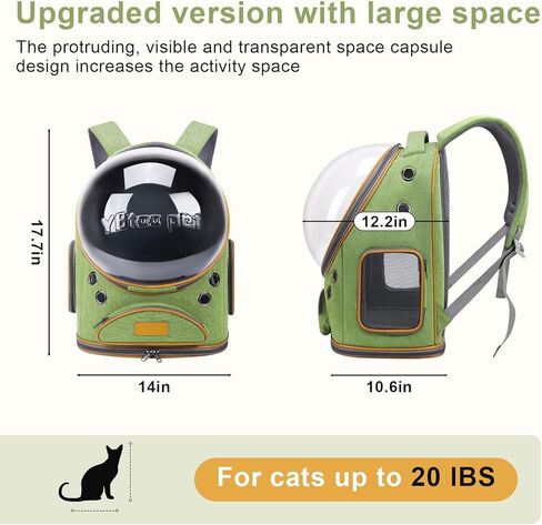 حقيبة ظهر لحمل القطط، حقيبة ظهر قابلة للتنفس للكلاب، حقيبة ظهر للحيوانات الأليفة للكلاب والقطط الصغيرة والمتوسطة، حقيبة ظهر للسفر على شكل فقاعات مع فتحات هوائية معتمدة من شركة الطيران in Kuwait