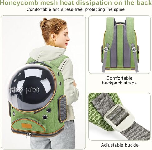 حقيبة ظهر لحمل القطط، حقيبة ظهر قابلة للتنفس للكلاب، حقيبة ظهر للحيوانات الأليفة للكلاب والقطط الصغيرة والمتوسطة، حقيبة ظهر للسفر على شكل فقاعات مع فتحات هوائية معتمدة من شركة الطيران in Kuwait