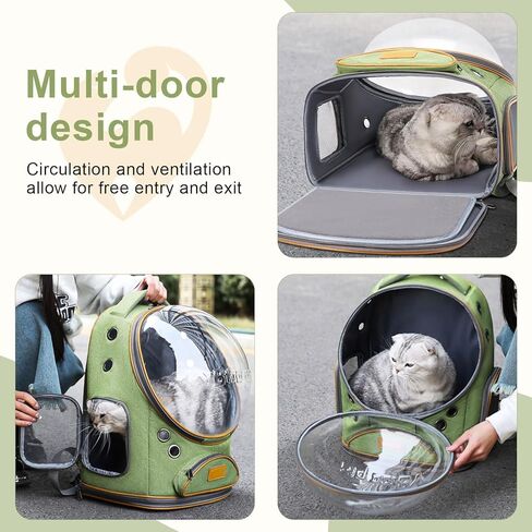 حقيبة ظهر لحمل القطط، حقيبة ظهر قابلة للتنفس للكلاب، حقيبة ظهر للحيوانات الأليفة للكلاب والقطط الصغيرة والمتوسطة، حقيبة ظهر للسفر على شكل فقاعات مع فتحات هوائية معتمدة من شركة الطيران in Kuwait