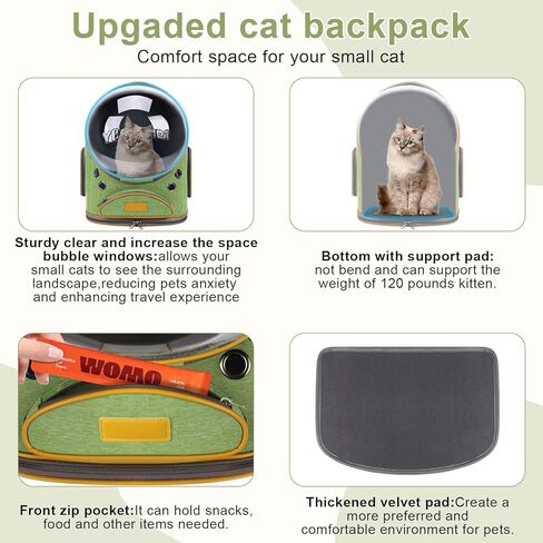 حقيبة ظهر لحمل القطط، حقيبة ظهر قابلة للتنفس للكلاب، حقيبة ظهر للحيوانات الأليفة للكلاب والقطط الصغيرة والمتوسطة، حقيبة ظهر للسفر على شكل فقاعات مع فتحات هوائية معتمدة من شركة الطيران in Kuwait