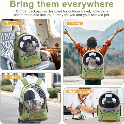 حقيبة ظهر لحمل القطط، حقيبة ظهر قابلة للتنفس للكلاب، حقيبة ظهر للحيوانات الأليفة للكلاب والقطط الصغيرة والمتوسطة، حقيبة ظهر للسفر على شكل فقاعات مع فتحات هوائية معتمدة من شركة الطيران in Kuwait