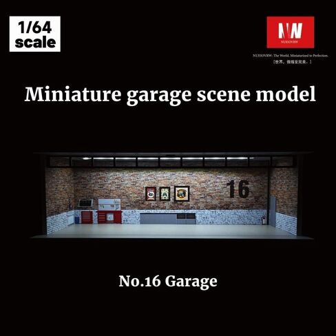 1/64 Diorama Car Garage Model,Fits for Hot Wheel Diecast Model Car,Tri-Color Dimmable LED Lighting Car Parking Lot Storage Model,with Acrylic Dust Door(L004-Fantasy Garage) in Saudi Arabia