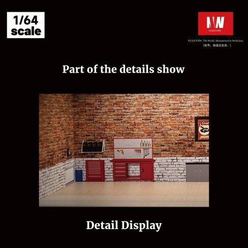 1/64 Diorama Car Garage Model,Fits for Hot Wheel Diecast Model Car,Tri-Color Dimmable LED Lighting Car Parking Lot Storage Model,with Acrylic Dust Door(L004-Fantasy Garage) in Saudi Arabia