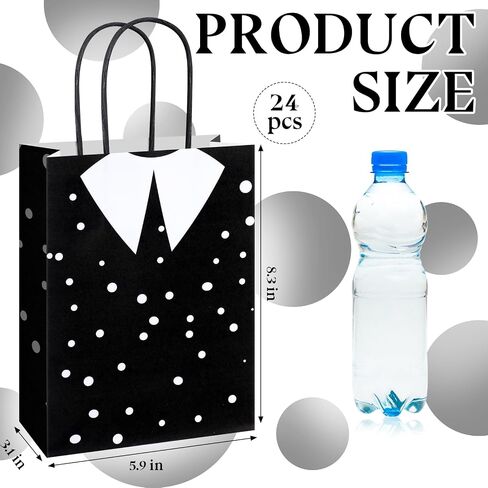 Gilprop 24 Pcs Halloween Paper Gift Bags with Handles Gothic Victorian Party Favor Bags for Candy Treat Goodie Dark Academia Birthday Party Supplies(Polka Dot) in Saudi Arabia