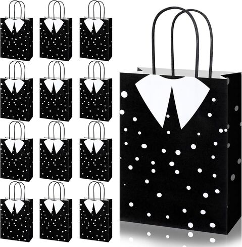 Gilprop 24 Pcs Halloween Paper Gift Bags with Handles Gothic Victorian Party Favor Bags for Candy Treat Goodie Dark Academia Birthday Party Supplies(Polka Dot) in Saudi Arabia