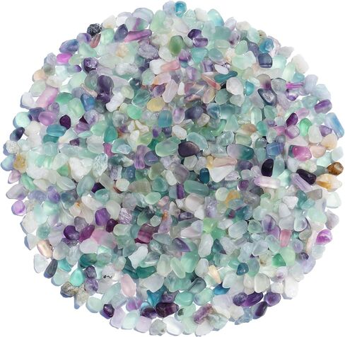 Crystal Pebbles – 0.9LB Natural Fluorite Crystal Bulk, Decorative Tumbled Gemstones Sea Glass Rock for Fish Tank Gravel, Vase Filler, DIY Crafts, Plant Pots & Home Decor in Kuwait