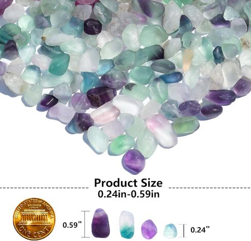 Crystal Pebbles – 0.9LB Natural Fluorite Crystal Bulk, Decorative Tumbled Gemstones Sea Glass Rock for Fish Tank Gravel, Vase Filler, DIY Crafts, Plant Pots & Home Decor in Kuwait