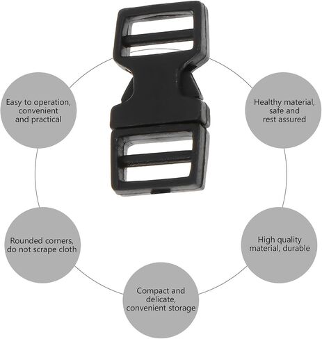 exceart 20pcs mini buckles مقاطع مقبض بلاستيكية 6 مم لأكياس الدمية والحرف - السحابات الصغيرة الإفراج السريعة لمشاريع الخياطة in Saudi Arabia