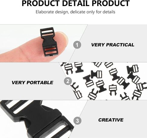 exceart 20pcs mini buckles مقاطع مقبض بلاستيكية 6 مم لأكياس الدمية والحرف - السحابات الصغيرة الإفراج السريعة لمشاريع الخياطة in Saudi Arabia