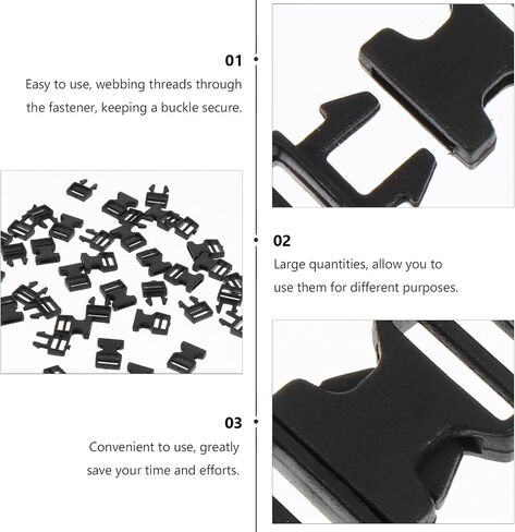 exceart 20pcs mini buckles مقاطع مقبض بلاستيكية 6 مم لأكياس الدمية والحرف - السحابات الصغيرة الإفراج السريعة لمشاريع الخياطة in Saudi Arabia