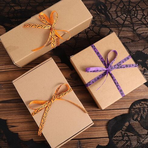 2 Rolls 50 Yards Halloween Ribbons, Gothic Orange Pumpkin Purple & Black Bat Grosgrain Wired Ribbon for Bow Wreath Gift Wrapping Fall Autumn Holiday Decoration Craft Sewing Accessories Supplies in Saudi Arabia