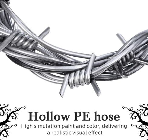 SAFIGLE 2Pcs Simulated Wire Chain：Silver PVC Fake Barbed Wire for Halloween Decoration 94.49 Inch Realistic Garland Prop for Parties and Costumes in Saudi Arabia