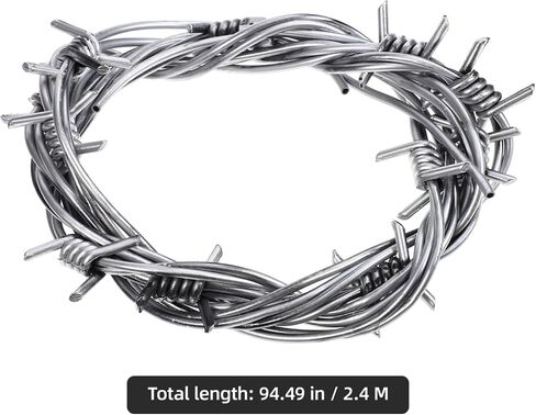 SAFIGLE 2Pcs Simulated Wire Chain：Silver PVC Fake Barbed Wire for Halloween Decoration 94.49 Inch Realistic Garland Prop for Parties and Costumes in Saudi Arabia