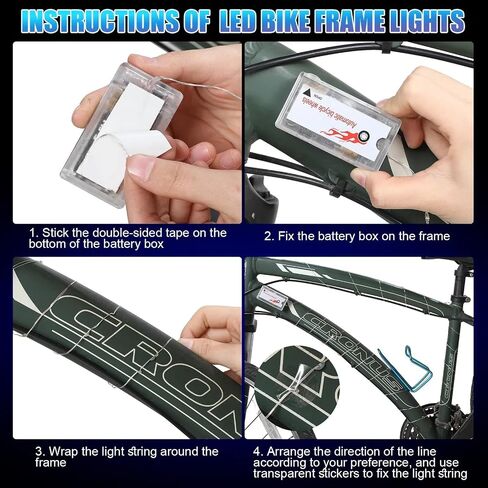 Woanger 3 Pcs LED Bike Wheel Lights Bike Frame LED Lights Bright Colorful Bike Frame LED Light Battery Powered Bicycle Accessories Gifts for Riding at Night Teens Adults Kids in Saudi Arabia