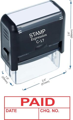 Stampexpression - تاريخ المدفوع والتحقق من طابع المطاط في المكتب - الحبر الأحمر (A -5811) in Saudi Arabia