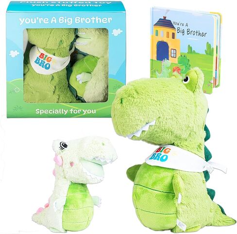 Big Brother Gift for Boy for Older Siblings of New Baby Includes Plush Dinosaur with Storybook, Ideal Birthday & Special Occasion Gift for Boys (Big Brother/Little Sister) in Kuwait