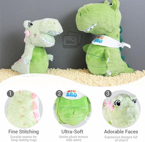 Big Brother Gift for Boy for Older Siblings of New Baby Includes Plush Dinosaur with Storybook, Ideal Birthday & Special Occasion Gift for Boys (Big Brother/Little Sister) in Kuwait