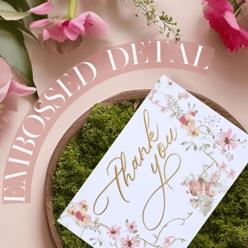 NUOERP Thank You Cards with Envelopes – 30 Pack Floral Foil Designs, 2 Elegant Styles on Premium Paper – Wedding, Baby Shower, Graduation, Bridal Shower, Business Thank You Notes, Greeting Cards in Saudi Arabia