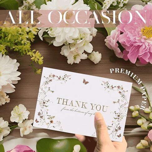NUOERP Thank You Cards with Envelopes – 30 Pack Floral Foil Designs, 2 Elegant Styles on Premium Paper – Wedding, Baby Shower, Graduation, Bridal Shower, Business Thank You Notes, Greeting Cards in Saudi Arabia
