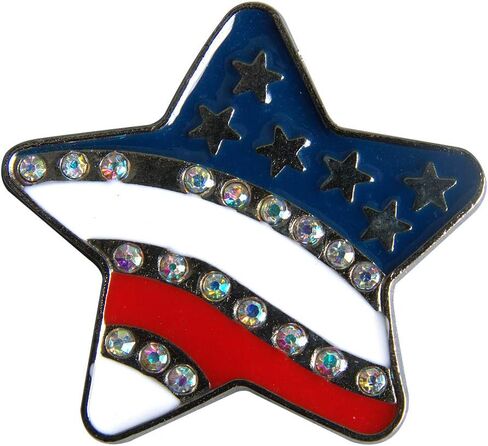 HILASON Set of 4 Western Screw Back Concho 1.5In Us Flag Star Crystal Bling Saddle | Belt Slotted Conchos in Saudi Arabia