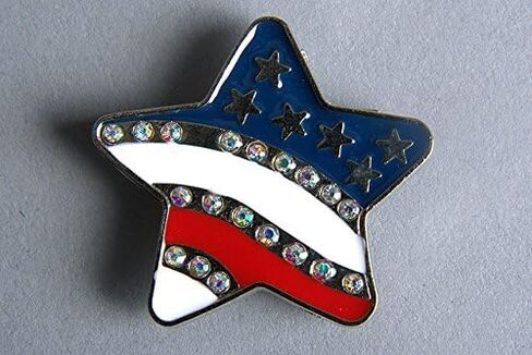 HILASON Set of 4 Western Screw Back Concho 1.5In Us Flag Star Crystal Bling Saddle | Belt Slotted Conchos in Saudi Arabia