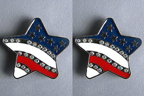 HILASON Set of 4 Western Screw Back Concho 1.5In Us Flag Star Crystal Bling Saddle | Belt Slotted Conchos in Saudi Arabia