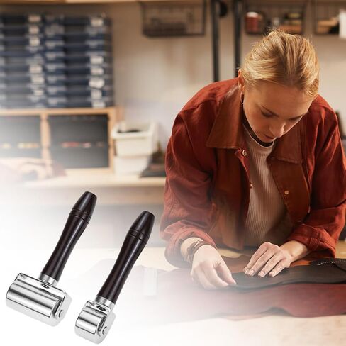 Qwork 2 PCS Leather Press Roller لصياغة الجلود وتدحرج التماس (26 مم+60 مم) in Kuwait
