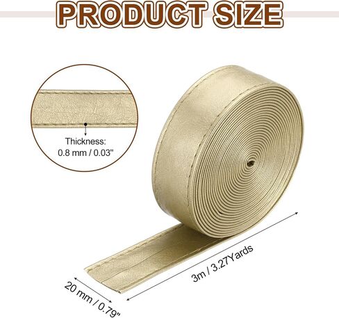 uxcell 11Yard/10m Double Sided PU Leather Strap, 0.47 Inches Wide Flat Leather Strips Cord String for Clothing Bag DIY Craft Making, Black in Saudi Arabia