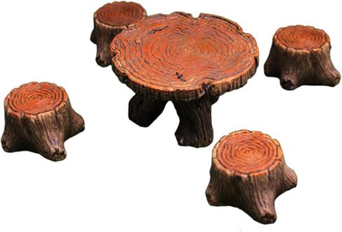 5 Pcs Table and Chairs Resin Set- Miniature Mini Resin Furniture Ornaments Kit - Fairy Garden Accessories - Micro Landscape Decoration in Saudi Arabia