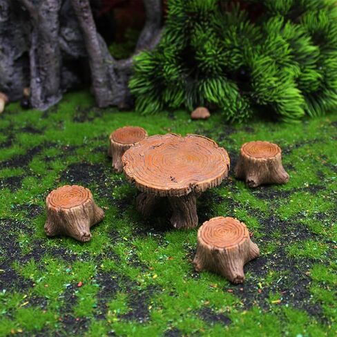 5 Pcs Table and Chairs Resin Set- Miniature Mini Resin Furniture Ornaments Kit - Fairy Garden Accessories - Micro Landscape Decoration in Saudi Arabia