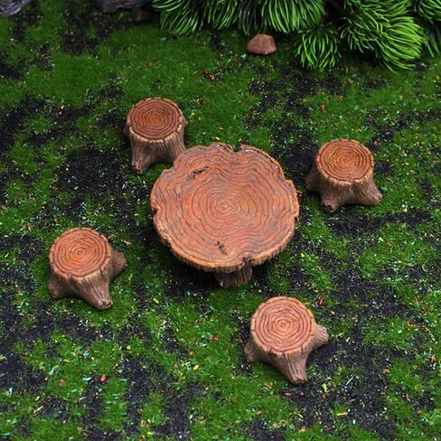 5 Pcs Table and Chairs Resin Set- Miniature Mini Resin Furniture Ornaments Kit - Fairy Garden Accessories - Micro Landscape Decoration in Saudi Arabia
