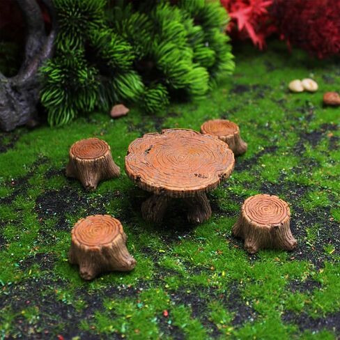 5 Pcs Table and Chairs Resin Set- Miniature Mini Resin Furniture Ornaments Kit - Fairy Garden Accessories - Micro Landscape Decoration in Saudi Arabia