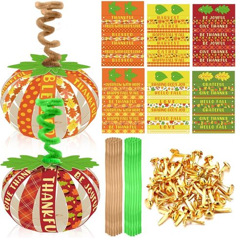 30 Set Fall Pumpkin Crafts Bulk Religious Christian Craft Kit DIY Autumn Paper Fall Tree Ornaments for Thanksgiving Halloween Home School Office Decorations Supplies(Classic) in Saudi Arabia