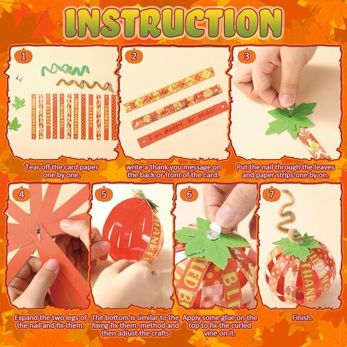 30 Set Fall Pumpkin Crafts Bulk Religious Christian Craft Kit DIY Autumn Paper Fall Tree Ornaments for Thanksgiving Halloween Home School Office Decorations Supplies(Classic) in Saudi Arabia