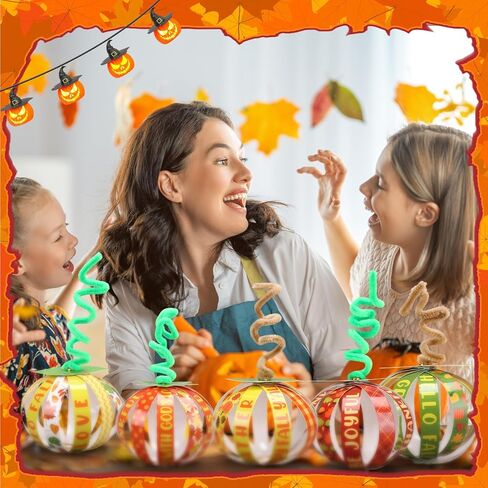 30 Set Fall Pumpkin Crafts Bulk Religious Christian Craft Kit DIY Autumn Paper Fall Tree Ornaments for Thanksgiving Halloween Home School Office Decorations Supplies(Classic) in Saudi Arabia