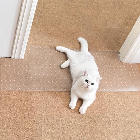 واقي سجاد Uross للحيوانات الأليفة - واقي سجاد بلاستيكي بزاوية مستديرة سوداء بطول 3.6أقدام، واقي سجاد للقطط تحت الباب للمدخل، بساط واقي للسجاد مضاد للخدش للقطط، يمنع القطط من خدش السجاد in Kuwait