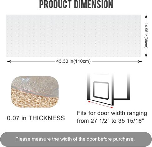 واقي سجاد Uross للحيوانات الأليفة - واقي سجاد بلاستيكي بزاوية مستديرة سوداء بطول 3.6أقدام، واقي سجاد للقطط تحت الباب للمدخل، بساط واقي للسجاد مضاد للخدش للقطط، يمنع القطط من خدش السجاد in Kuwait
