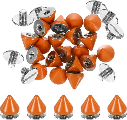 uxcell 20Set Spikes and Studs Kit, 7.5 x 8mm Cone Spikes Punk Rock Rapid Rivets Screw for DIY Leather Craft Belt Bags Shoes Accessories, Purple in Saudi Arabia