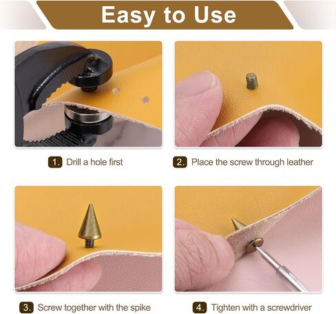 uxcell 20Set Spikes and Studs Kit, 7.5 x 8mm Cone Spikes Punk Rock Rapid Rivets Screw for DIY Leather Craft Belt Bags Shoes Accessories, Purple in Saudi Arabia